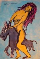 Nude - Horse Rider - Watercolor